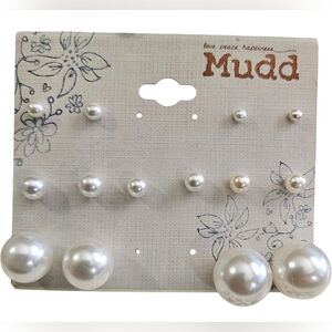 PICK - 7 Pairs - Various Sized Pearl Studs or Gold Silver Heart Studs  ~ NWT